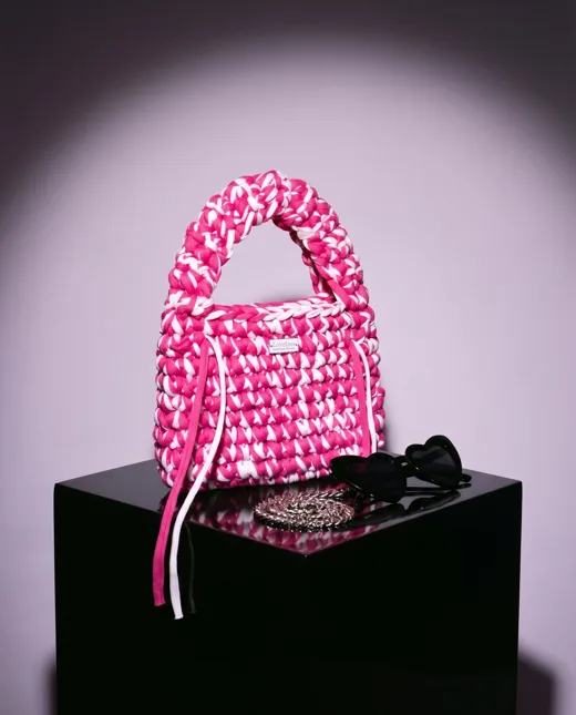 Bolsa Amy, pink e branco